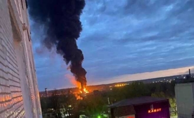 Пожар на НПЗ в Смоленской области после атаки БПЛА